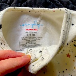 EUC worn once simply magnetic onesie/PJs with magnetic closing snaps NB Size